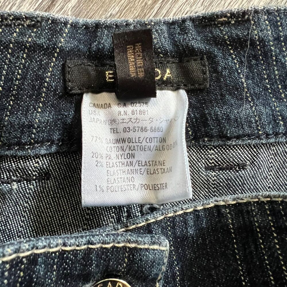 Luxury Escada Designer Denim Bootcut Gold Striped Jeans 40 Euro - Picture 4 of 11